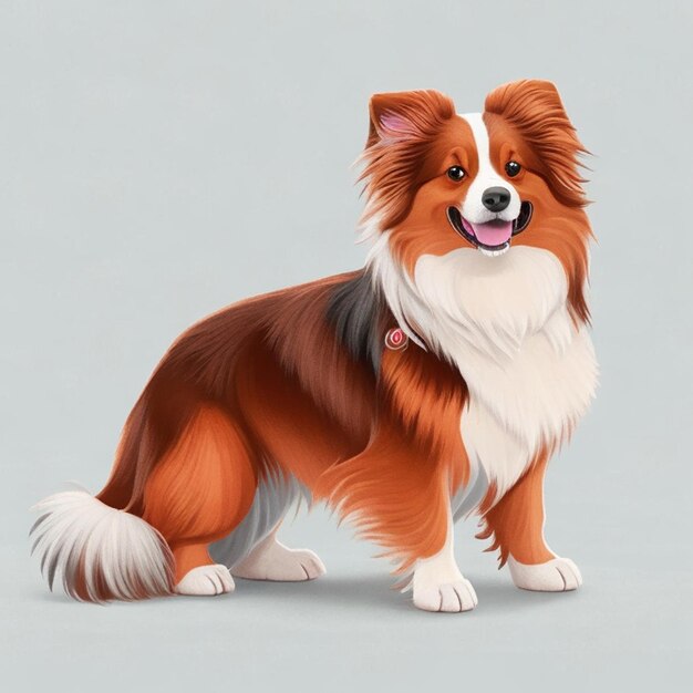 an illustration of a dog Australian shepherd