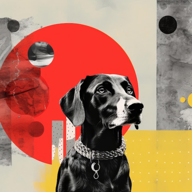 Foto illustrazione di un abstract di collage di cani