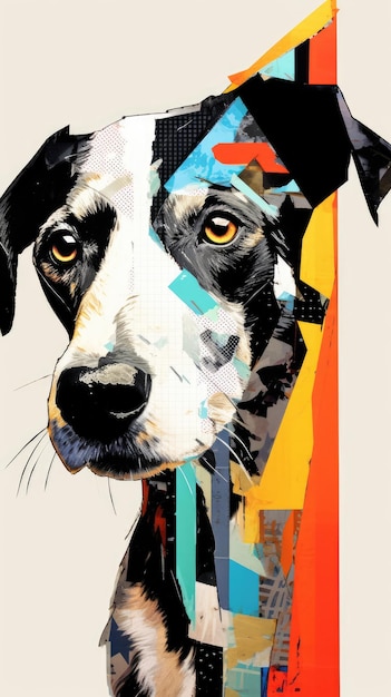 Foto illustrazione di un abstract di collage di cani