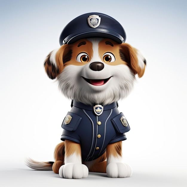 Photo illustration dog in police garb