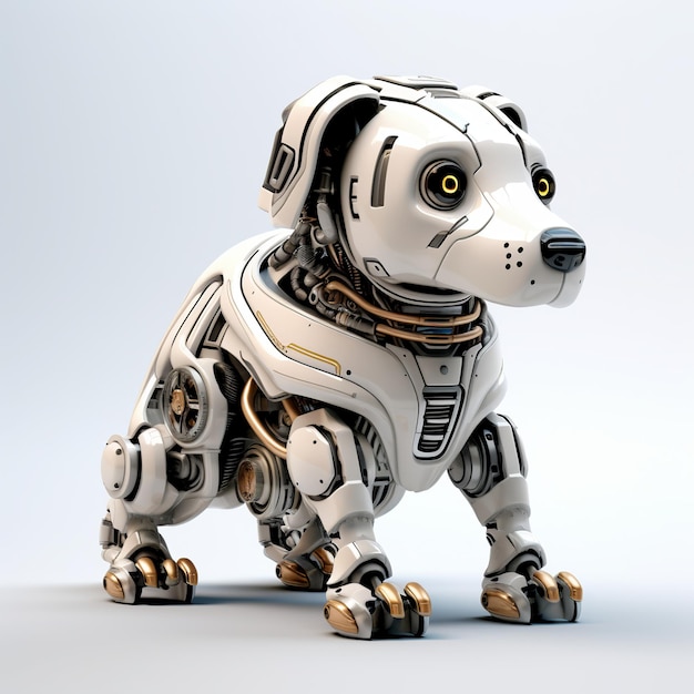 illustration of Dog robot iron nut on white background