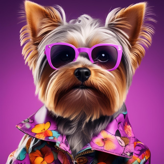 illustration of dog in sunglasses