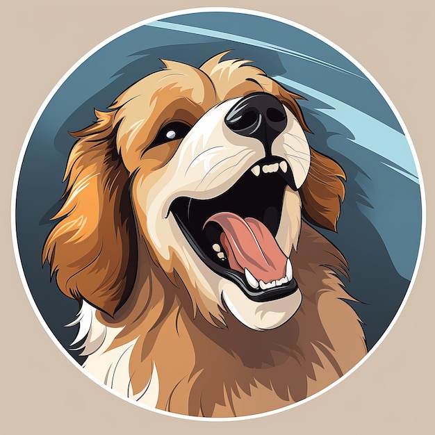 an illustration of a dog with its mouth open