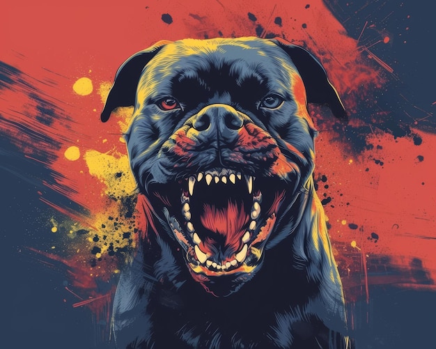 Photo an illustration of a dog with its mouth open