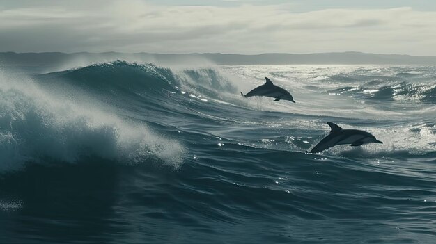 Иллюстрация дельфина в море 3D реалистичный