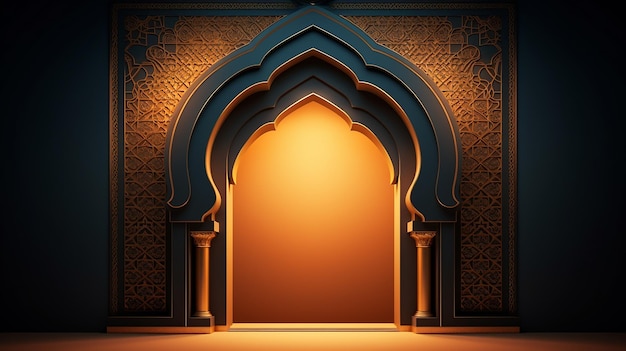 illustration of door or window of mosque geometric pattern