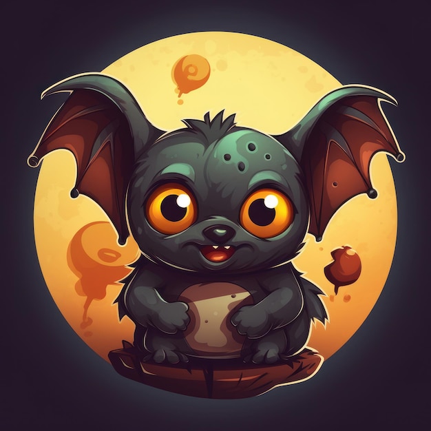 Illustration of a drawing of a Halloween bat