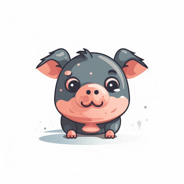 Illustration of a drawing of a little pig