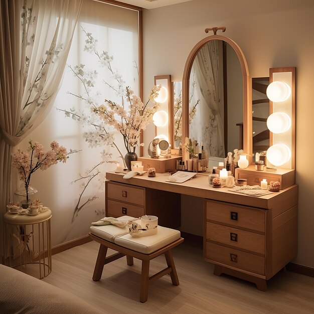 illustration of A dressing room dressing table spacious Korean style