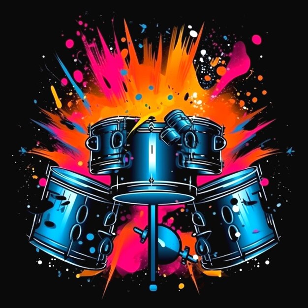 Premium AI Image illustration of drums