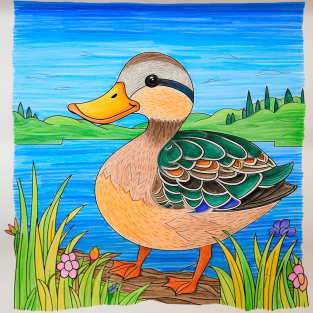 Photo illustration of a duck