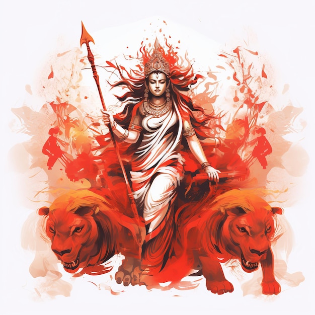 Photo illustration of durga puja also known as durgotsava or sharodotsav