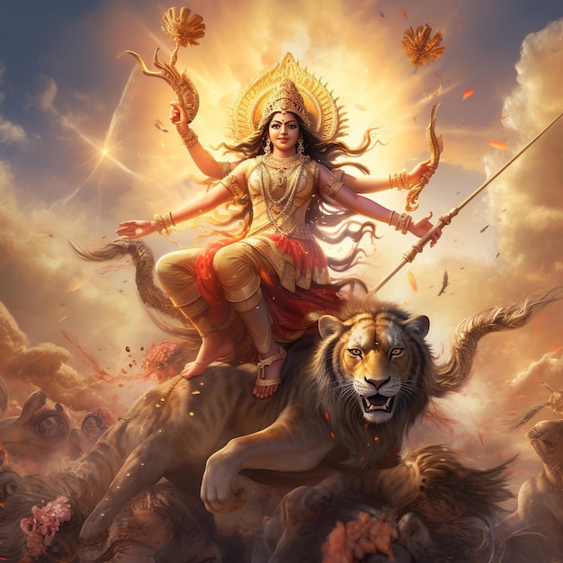 Durgotsava 또는 Sharodotsav라고도 알려진 Durga Puja의 그림