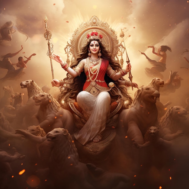 Durgotsava 또는 Sharodotsav라고도 알려진 Durga Puja의 그림