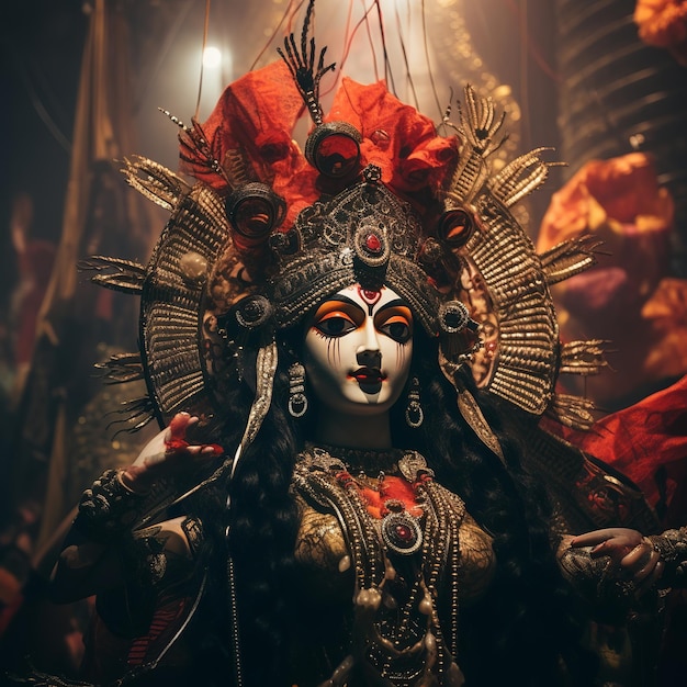 콜카타의 Durga Puja 축제 그림