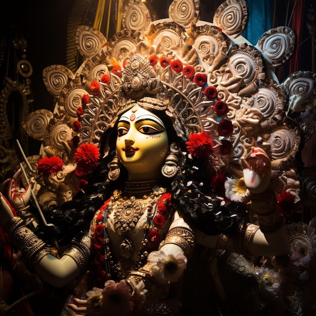 Foto illustrazione del festival durga puja a calcutta