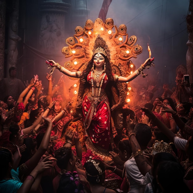 illustration of Durga Puja festival in Kolkata