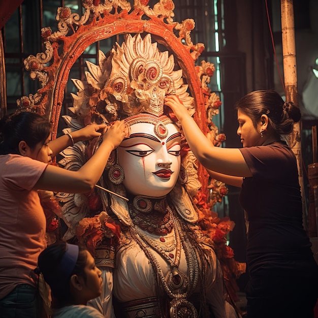 콜카타의 Durga Puja 축제 그림