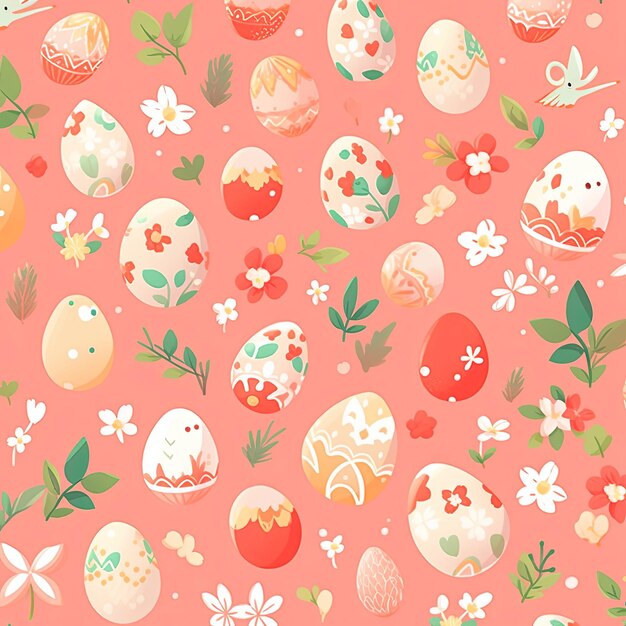 illustration Easter background in red