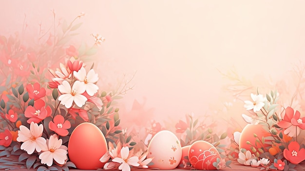 illustration Easter background in red