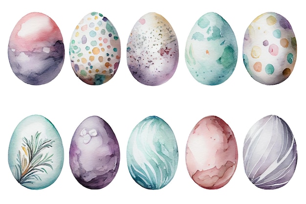 Illustration of easter eggs hand draw watercolor style