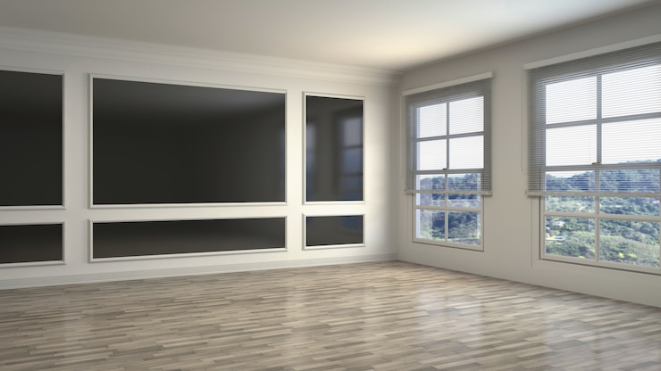 Photo illustration of the empty interior room