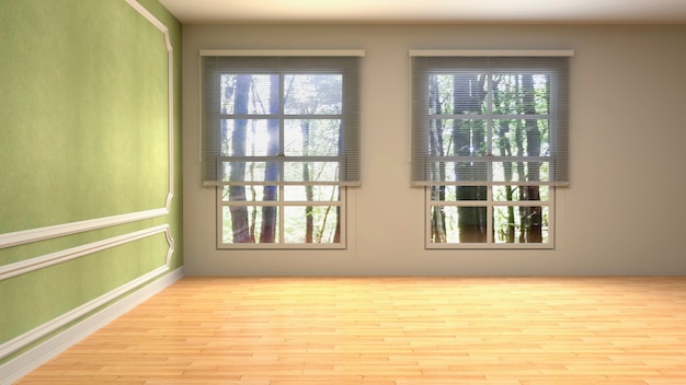 illustration of the empty interior room