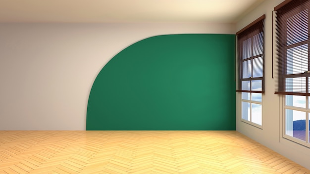 Illustration of the empty interior room