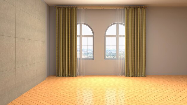 Illustration of the empty interior room