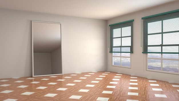 Illustration of the empty interior room