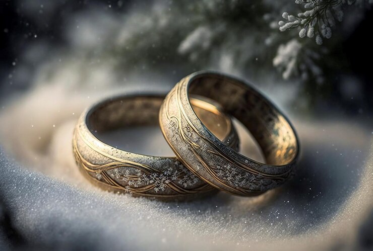 Photo an illustration engagement rings valentine's day image generated by ai