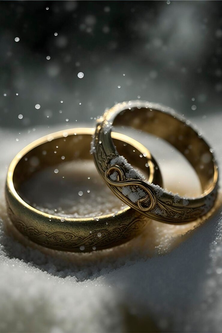 Photo illustration engagement rings valentine39s day image generated by ai