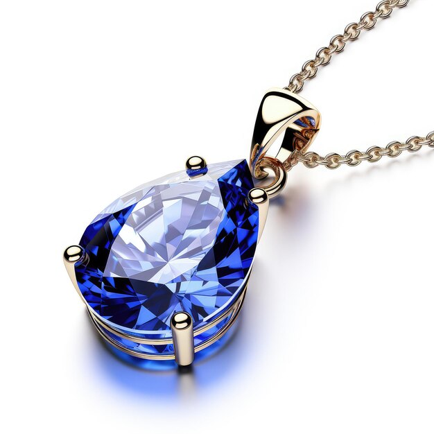 illustration engaging way to display blue sapphire necklace