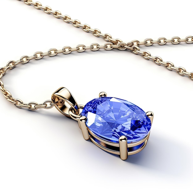 illustration engaging way to show blue sapphire necklace