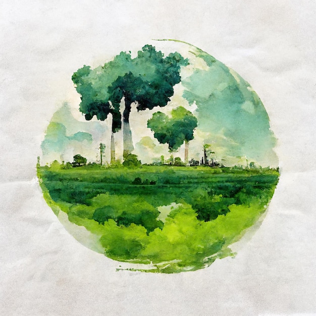 Illustration of environmentally friendly and ecology concept