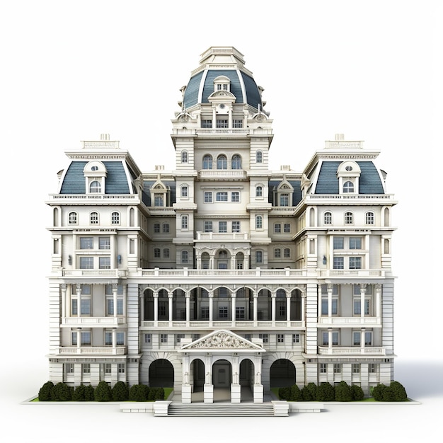 illustration of Executive Office Building3D rendering of an execu