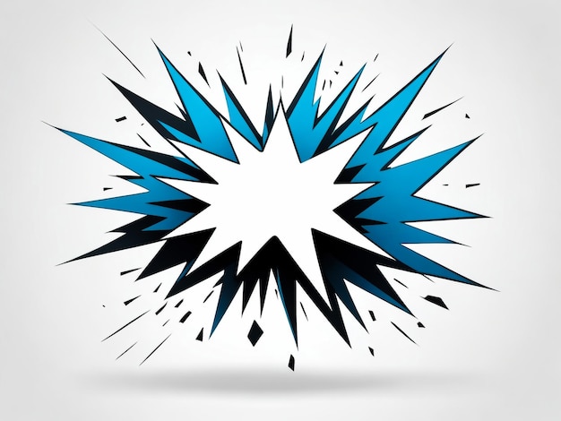 Photo illustration of explosion icon on white background