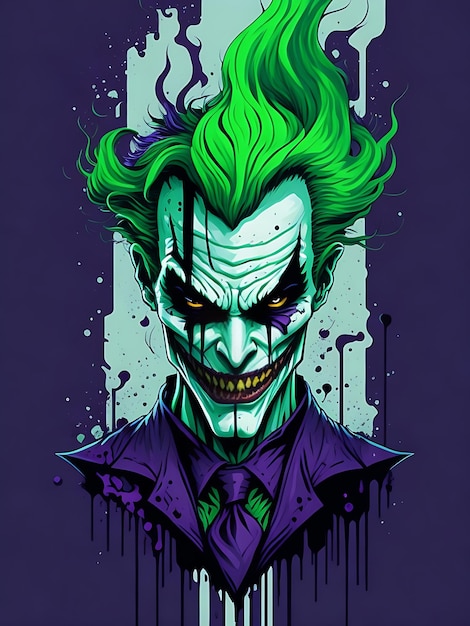 Photo illustration face evil the joker