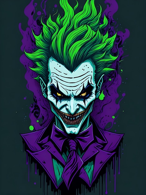 illustration face evil the joker