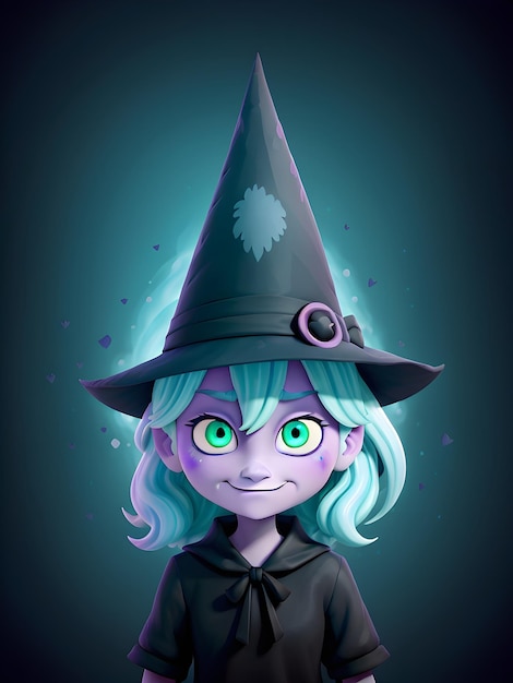 Illustration face evil witch 3D