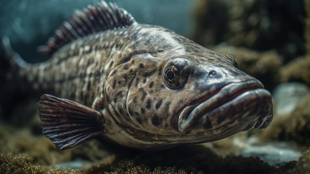 Photo illustration of a fairly large and scary underwater fisherman