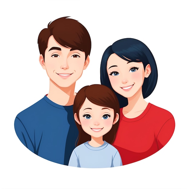 illustration family american cartoon art style images with ai generated