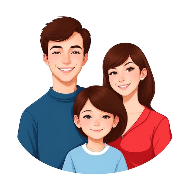 illustration family american cartoon art style images with ai generated