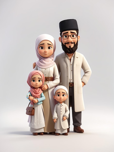 Foto illustrazione famiglia eid mubarak