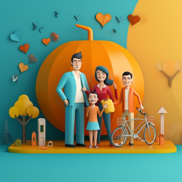 Photo illustration of family life insurance