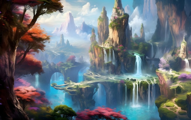 Illustration of a fantasy landscape