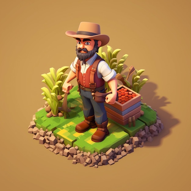 Illustration of a farmer