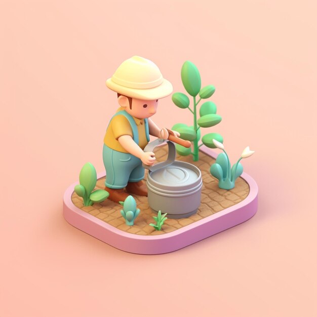 Photo illustration of farmer