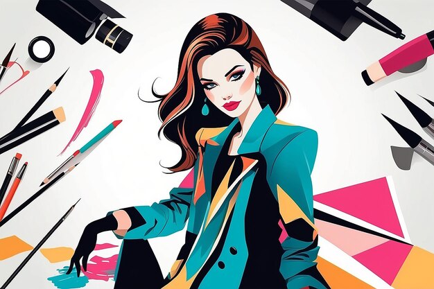 Photo illustration of the fashion designer vector graphic