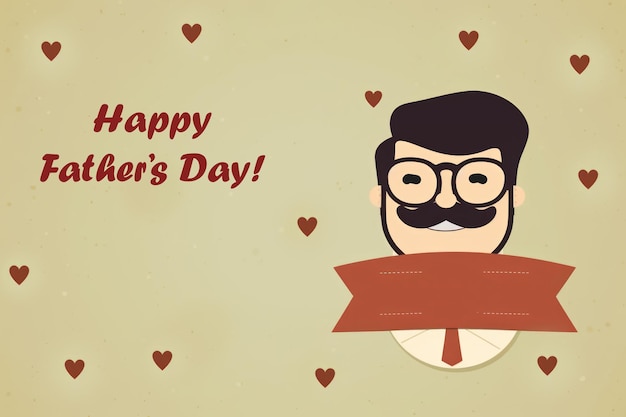 illustration of father and child standing and huging together wallpaper poster card for celebration
